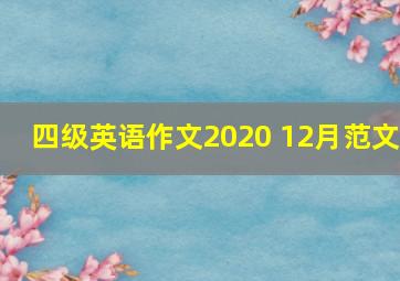 四级英语作文2020 12月范文